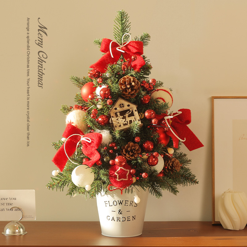 Decoraciones de Navidad escenario árbol de Navidad iluminado doméstico pequeña lámpara de decoración cifrada diy paquetado hecho a mano