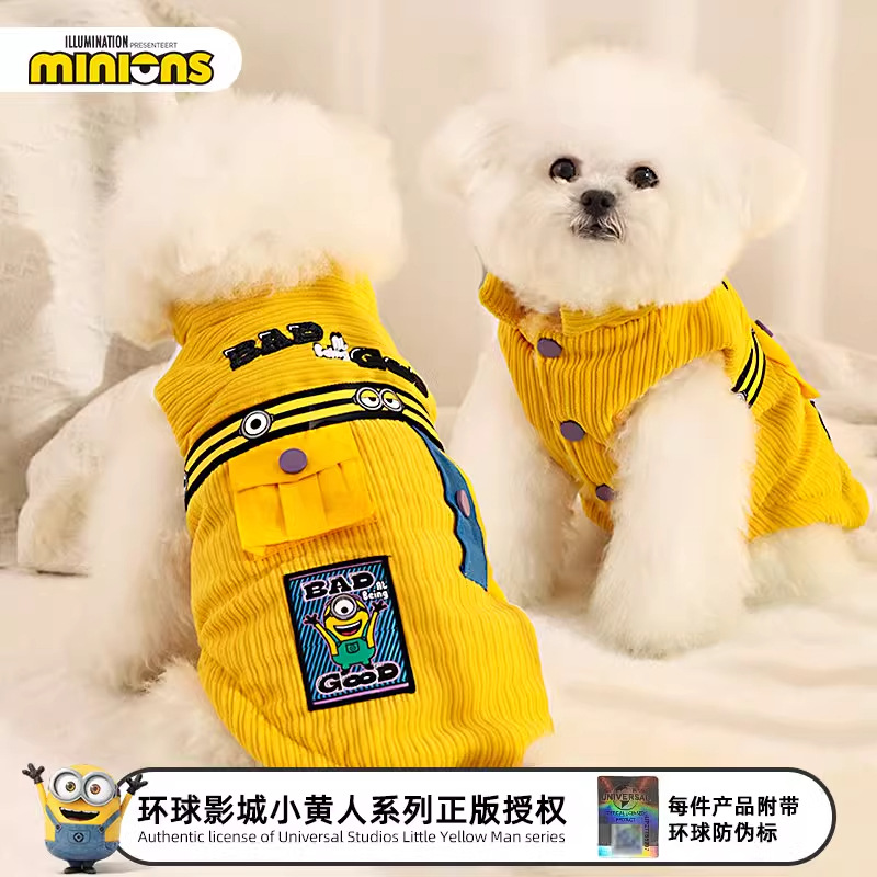 Ropa de algodón para mascotas de color amarillo pequeño cachorro de West Highlands ropa de perro grande otoño invierno ropa de perro