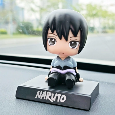 Cartoon Creative Car Ornaments, Car ornaments - -shaking-head-sasuke-model-b