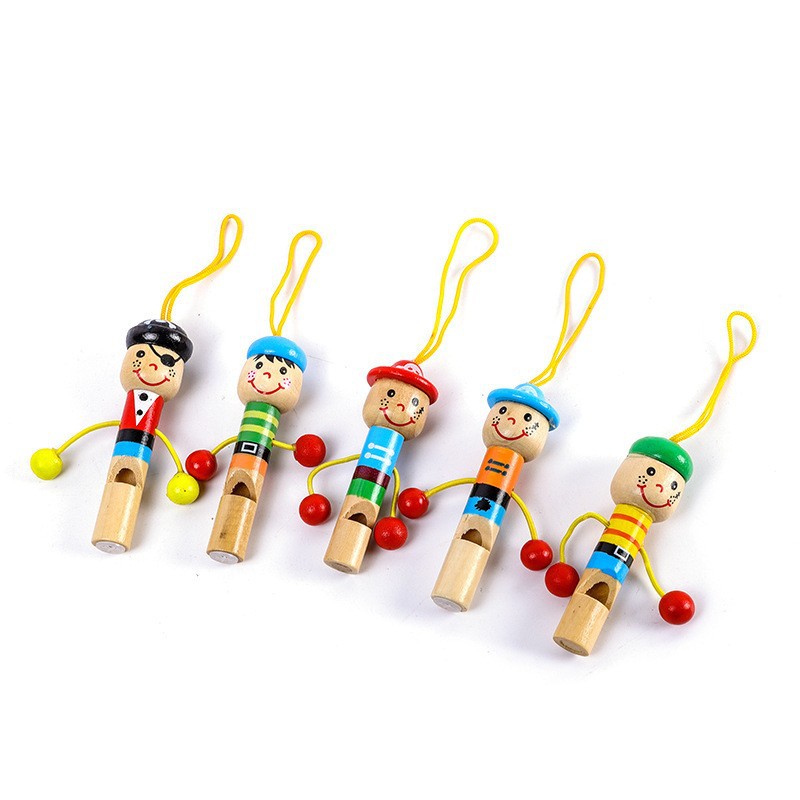 Animal de madera al por mayor lindos dibujos animados pequeños silbidos de madera infantil puzzle educación temprana juguetes de música image 7