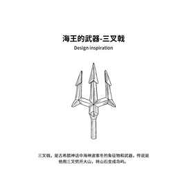 海王三叉戟吊坠男款潮牌ins小众设计个性风潮嘻哈朋克中性风项链