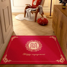 新中式水晶絨地墊家用喜慶入戶門地墊進防滑腳墊紅色門墊批發定制