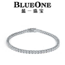 高级感网球链满钻手链单排锆石欧美嘻哈时尚男女饰品亚马逊热卖