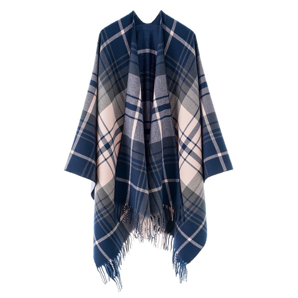 Sopa de mujer otoño y invierno venta caliente de tela de bordas imitación de cachemire multicolor abrigo abrigo abrigo abrigo de moda europea y americana