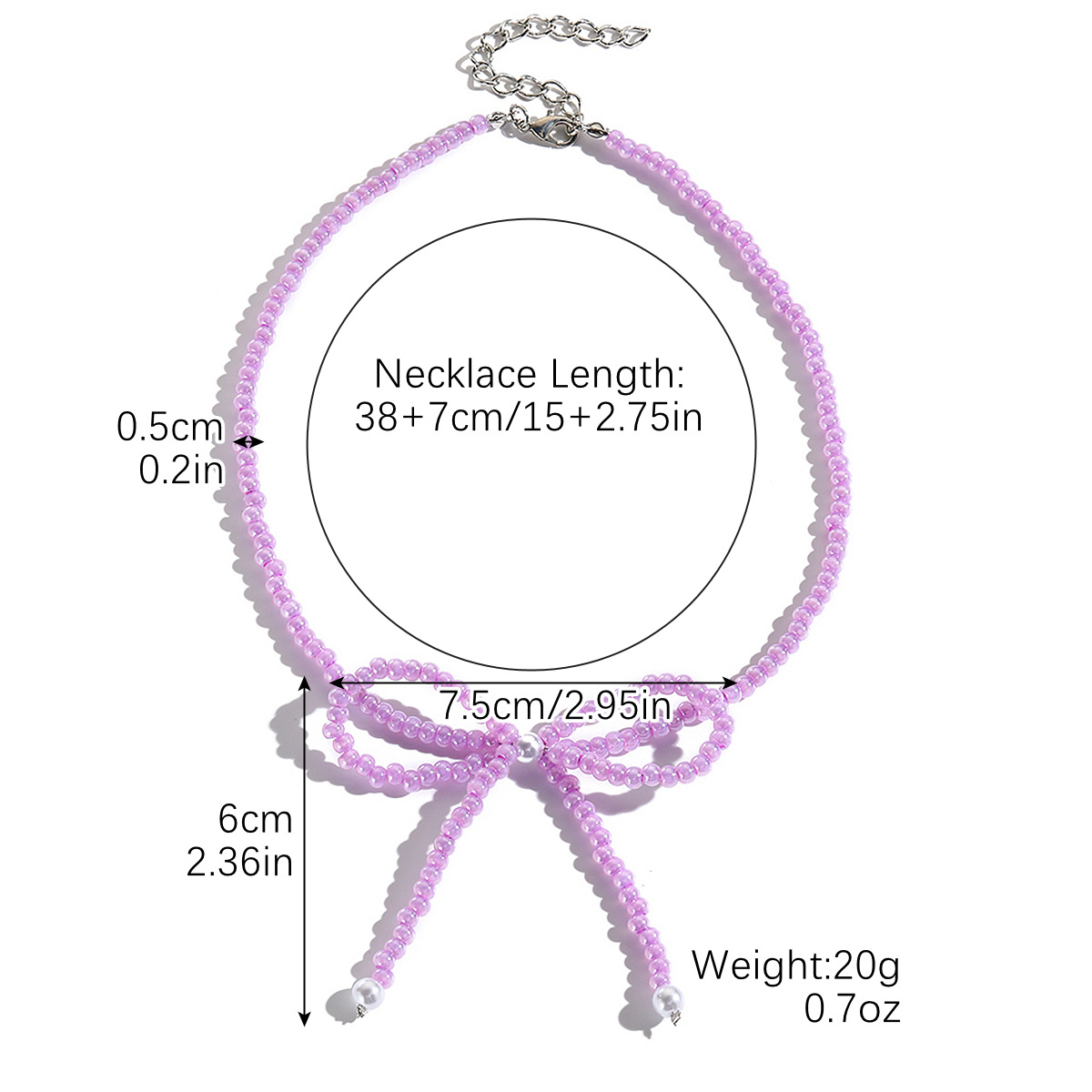 Südkorea Dongdaemun einfache exquisite vielseitige Kristall Perle Ballett Stil Perlen Bogen Halskette Schlüsselbein Kette Halskette_voghion.com