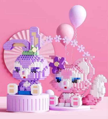 Lèlé Xiōngdì Xīnglù Wēigǔ Jīmù DIY Kǎtōng Gōngzi Zhìyuì Pīnzhuāng Wánjù Nǚhái Liùyī Lǐwù