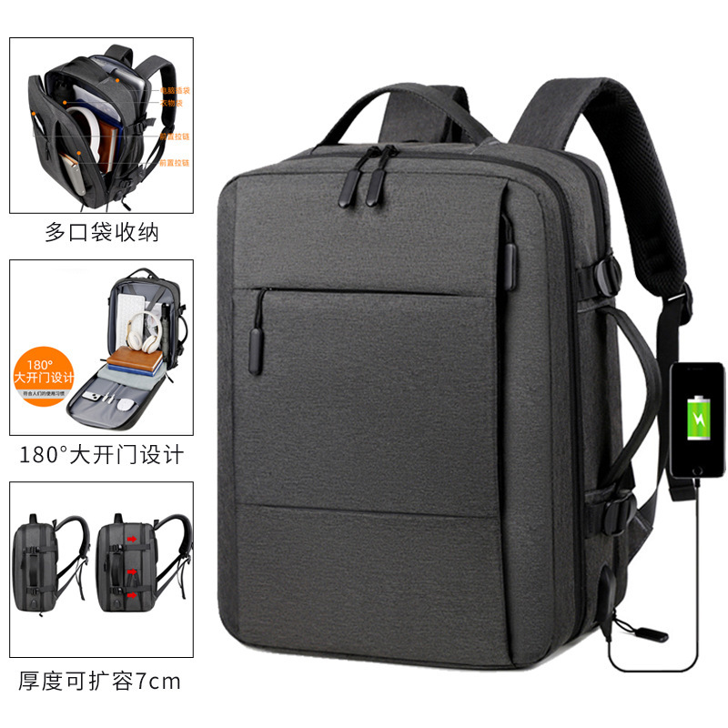 Foreign Trade Commuter Men's Backpack 180 ° Large Opening Expandable Leisure Travel Bag Men's Multifunctional Computer Backpack Foreign Trade Commuter Men's Backpack 180 ° Large Opening Expandable Leisure Travel Bag Men's Multifunctional Computer Backpack