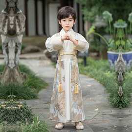 儿童古装国学演出服男童表演唐装儿童汉服春款中式表演服