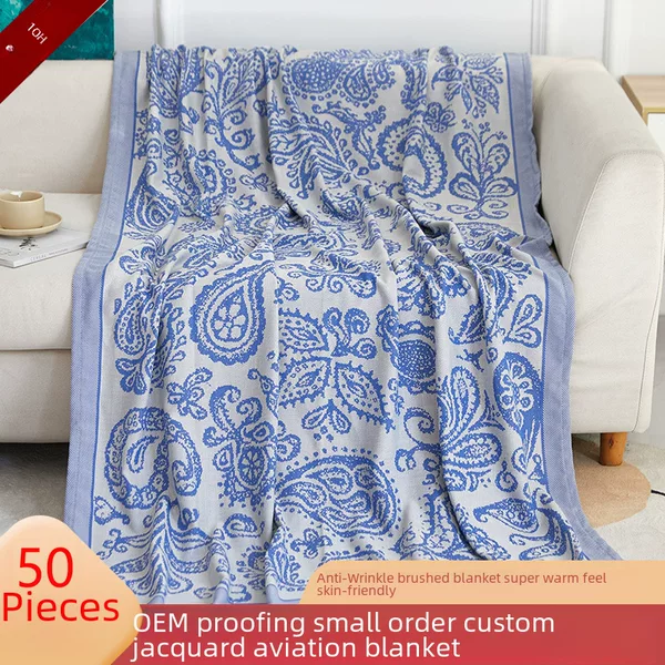 Airplane Blanket, Summer Cooling Blanket, Air Conditioning Blanket, Cooling Blanket, Nap Blanket, Custom First-Class Cabin Blanket, Paisley Pattern