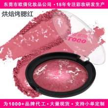 跨境专供彩妆现货无LOGO上色持妆花色混色哑光珠光烘焙烤粉腮红