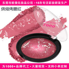 跨境专供彩妆现货无LOGO上色持妆花色混色哑光珠光烘焙烤粉腮红
