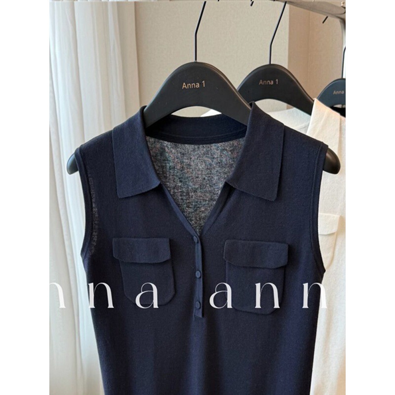 Highly Recommended! Old Money Style Polo Collar Knit Vest 2025 Summer Casual Breathable Top for Work and Leisure