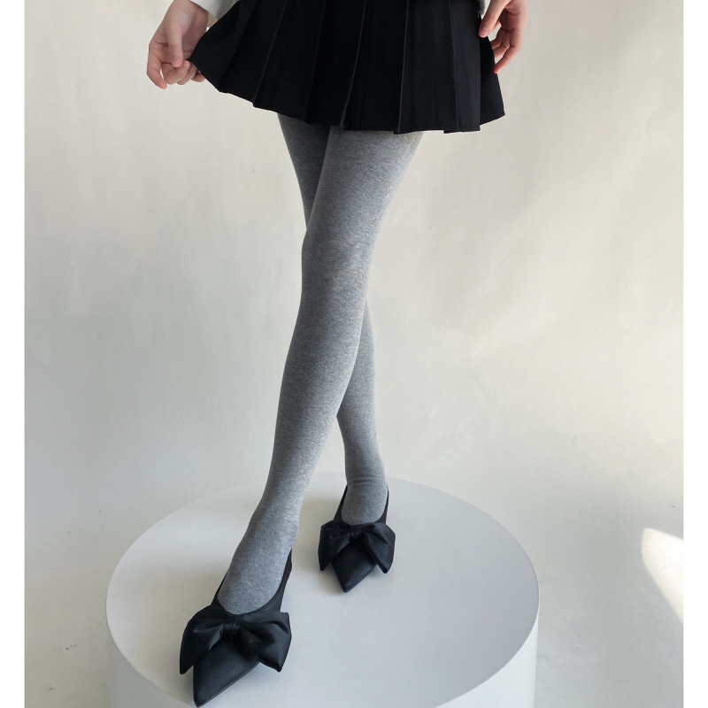 Autumn and Winter 900D vertical stripes fleece-lined thick warm pantyhose women's solid color leggings flat pantyhose basic all-matching Autumn and Winter 900D vertical stripes fleece-lined thick warm pantyhose women's solid color leggings flat pantyhose basic all-matching