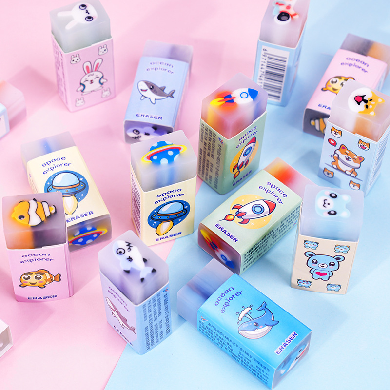 Cartoon Eraser Clean Slice Animal Fruit Eraser Pupil Supplies Cute Creative Stationery