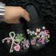 Hole shoes shoe buckle 2025 new beautiful warbler tail flower color flower cluster butterfly bead chain shoes flower shoe buckle shoe accessories