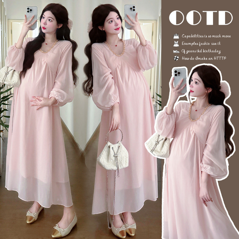 Real Photos Now Available~ Spring 2026 New Arrivals: Trendy and Stylish Fairy Pink Maternity Dress Real Photos Now Available~ Spring 2026 New Arrivals: Trendy and Stylish Fairy Pink Maternity Dress