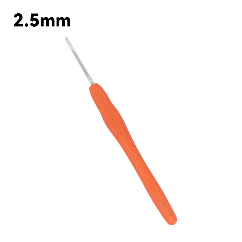 Tejido a mano arco iris de mango suave ganchillo TPR de mango suave ganchillo sólido de mango suave ganchillo de acoplamiento ganchillo conjunto de lana