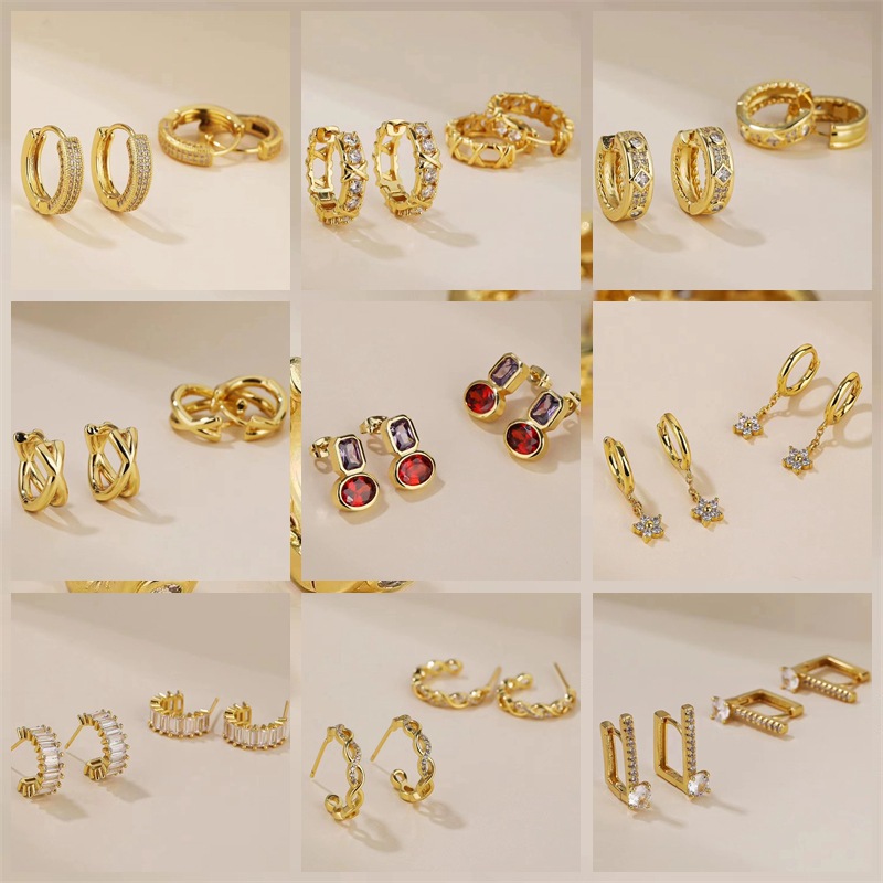 Transfronteriza europea y americana nueva estrella de cinco puntas pendientes geométrica simple oído espárragos oído anillo moda calle tiro oído espárragos joyería