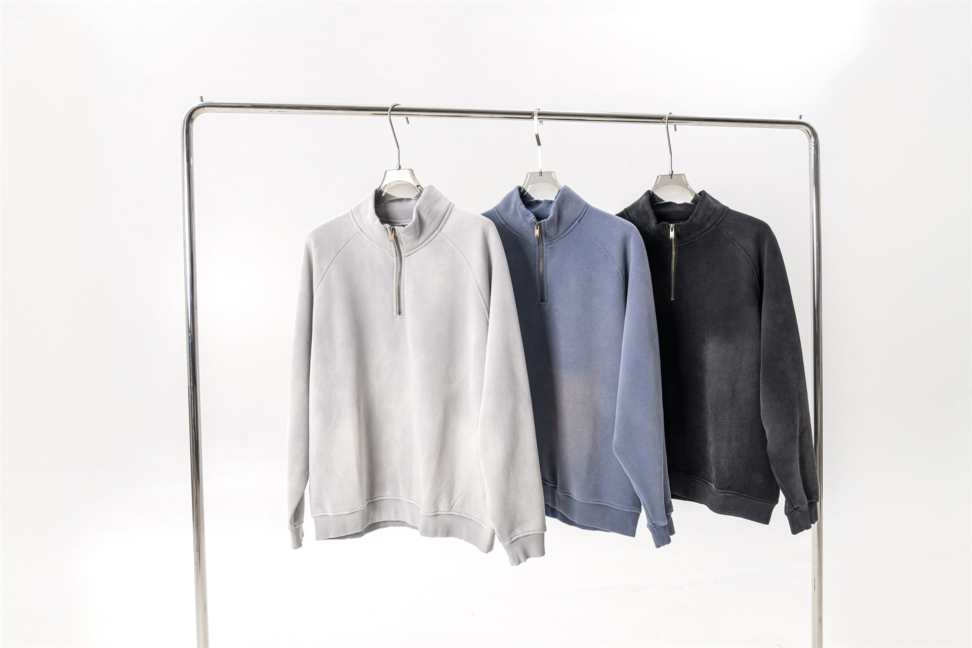 Men's Sweatshirt Half Zip Raglan Sleeve Oversize Sweater Jacket_voghion.com