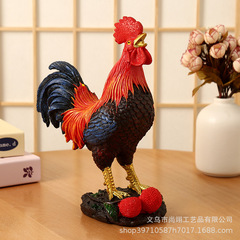 中式大公鸡树脂摆件客厅玄关装饰摆件大吉大利公鸡摆件电视柜装饰