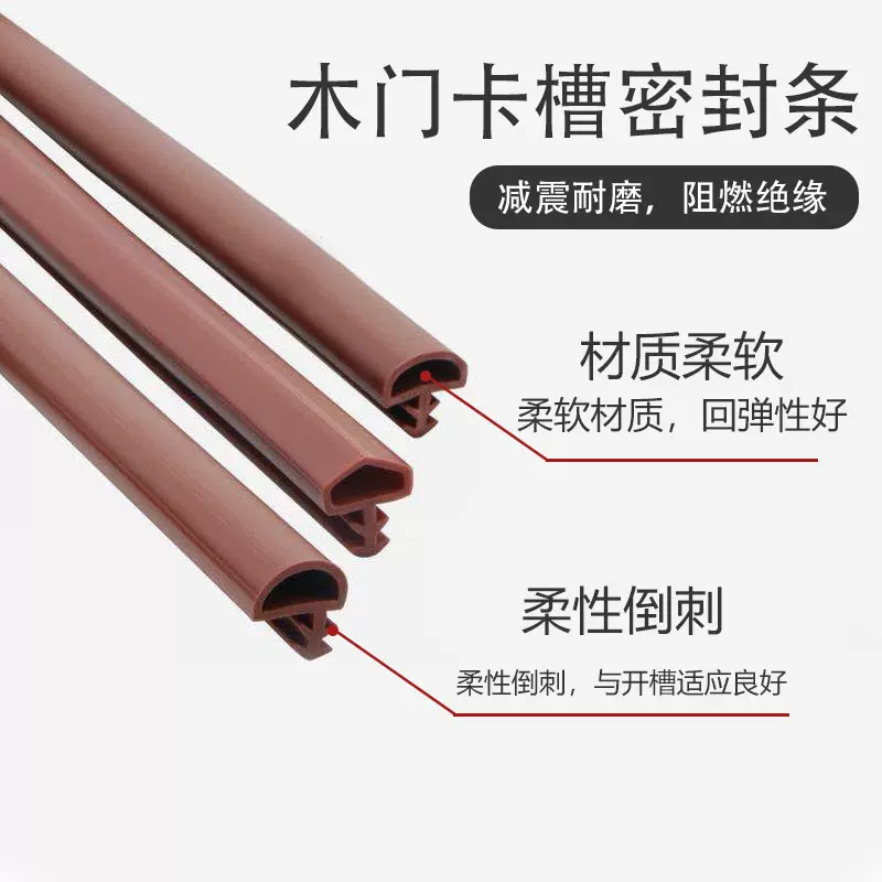 木门窗密封条室内塑钢窗5米一卷窗户PK型条卡槽式O型条静音条胶条