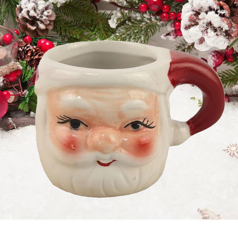 Navidad Santa taza de cerámica mini encantadora taza de regalo de vacaciones taza de café americana personalidad europea