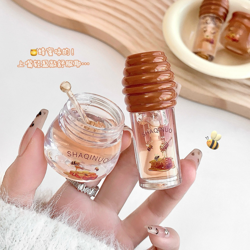 SHAQINUO Honey-Shaped Lip Protector Kit Hidratación Hidratación Anti-seco - agrietamiento Combination Day and Night Lip Balm Set
