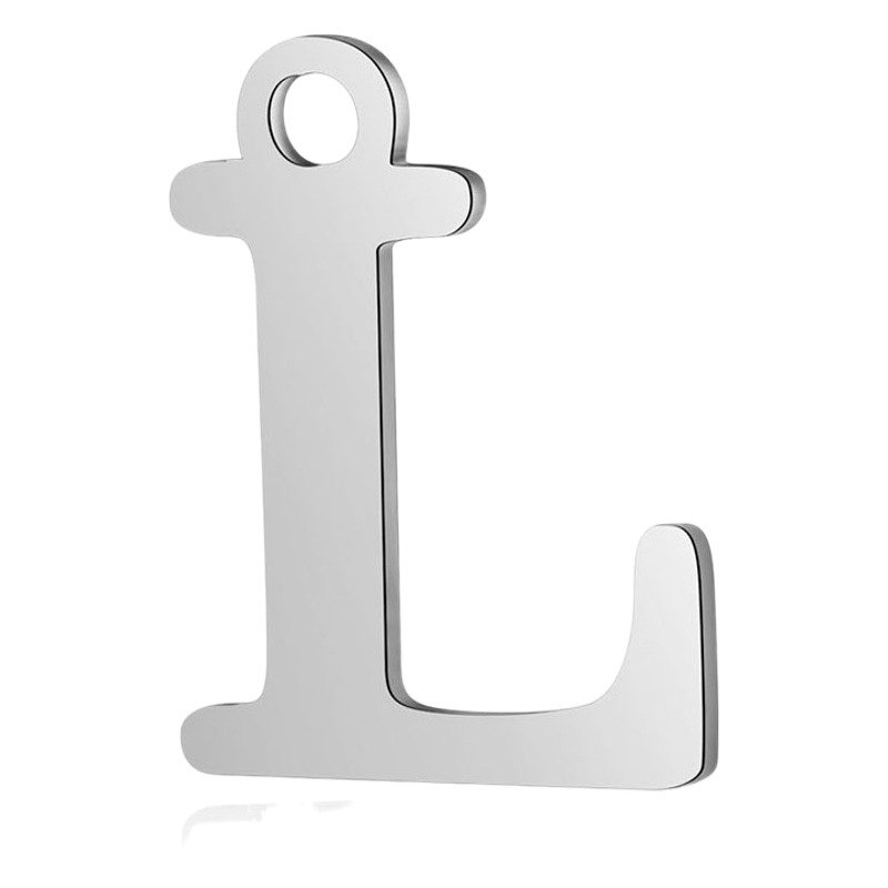 5 pcs/pack letter titanium steel small pendant full set of steel color capital English letter diy stainless steel jewelry accessories