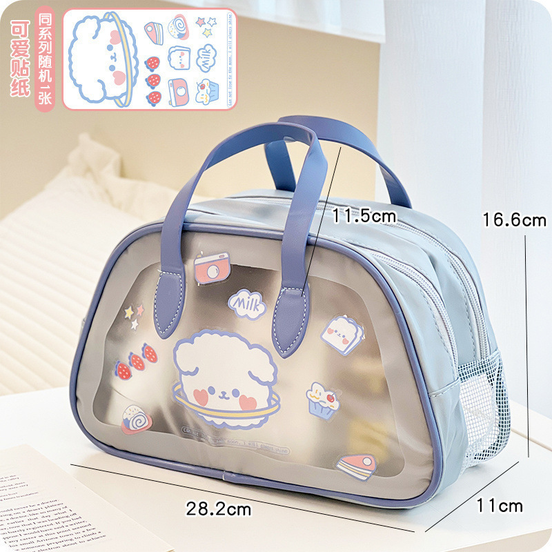 乾湿分離化粧品バッグかわいい旅行インターネット有名人旅行化粧品収納洗濯透明ガールバッグ|undefined
