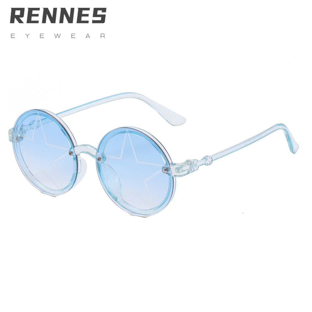 2021 gafas de juego de estilo coreano mismo estilo gafas de sol para niños personalidad de la moda transfronteriza gafas de marco redondo gafas de sol de estrella de cinco puntas