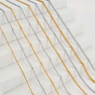 European and American Cross-Border Popular Simple Retro Stainless Steel Hammer Cross Chain Side Chain Pendant Chain Wholesale