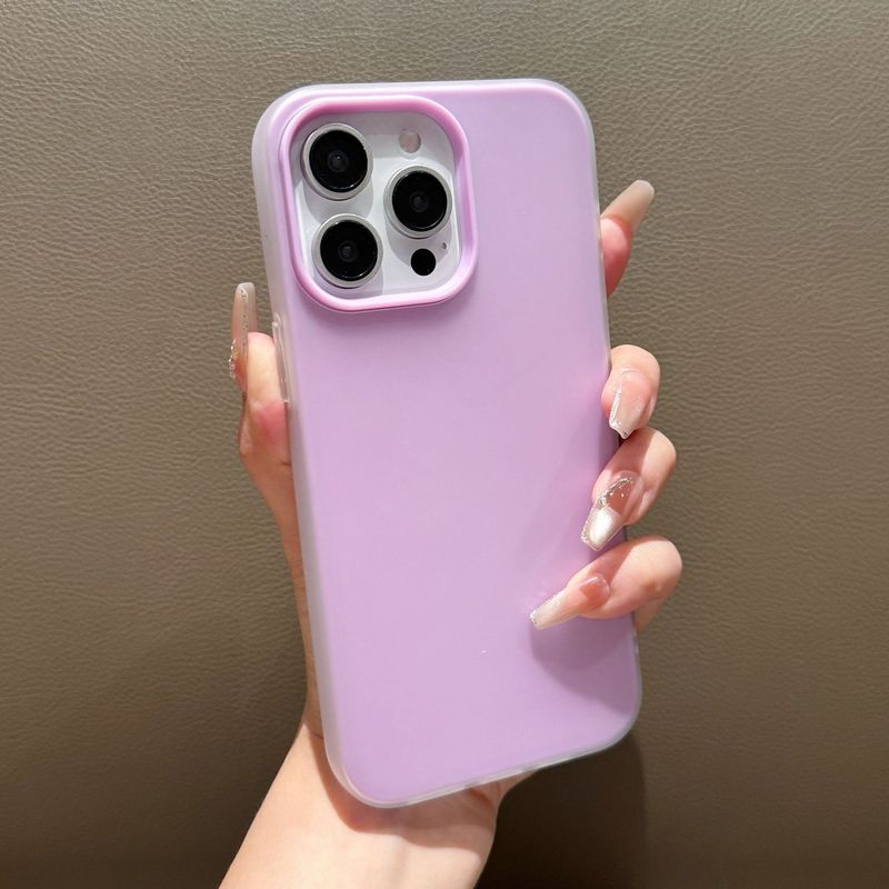 Apple 17 携帯電話ケースに適したツーインワン新しいゼリー大穴携帯電話保護カバー 16PRO ソリッドカラー落下防止|undefined