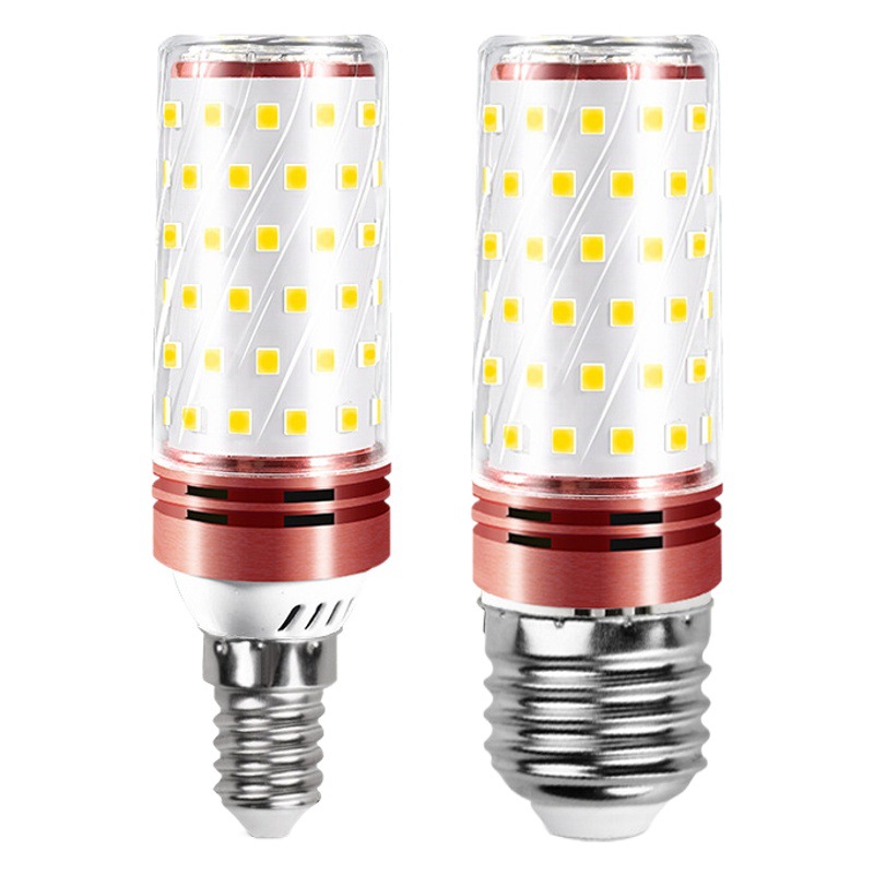 Bombilla LED con base de rosca E14, lámpara de maíz E27 para iluminación del hogar, lámpara de araña ultrabrillante con rosca, bombilla regulable de tres colores y ahorro de energía.