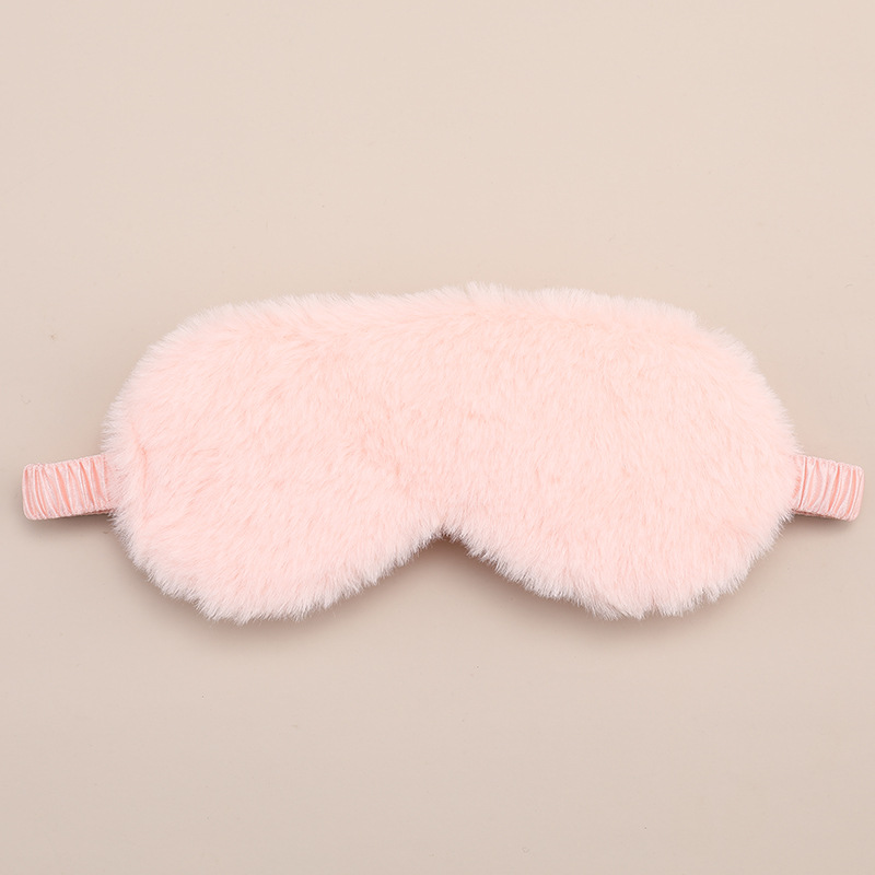 Amazon lindo piel de conejo máscara de ojo de seda artificial al por mayor almuerzo sombreado cómodo sueño transpirable máscara de ojo de felpa
