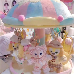 bunnu同款旋转木马娃娃屋梦幻展示收纳架小红书爆款毛绒可爱玩具