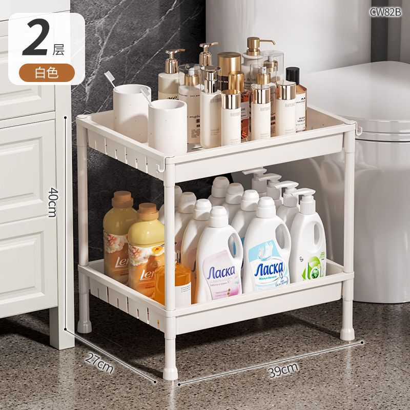 Rack de lavabo de baño, estante de almacenamiento de inodoro, estante de bañera doméstico, estante de almacenamiento de piso de plástico multicapa grueso