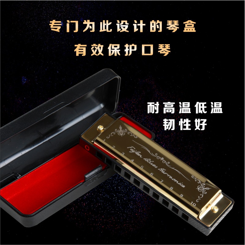 FEIFAN Blues 10-hole c-tone armónica principiante niños estudiantes utilizan rendimiento adulto Blues instrumento musical