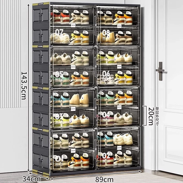 8 layers 16 grids (8 doors) can put 32 pairs of shoes