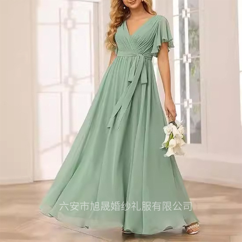New Evening Dress 2025 Summer Banquet Elegant Fashion Socialite French Art Exam Host Dress Elegant Summer