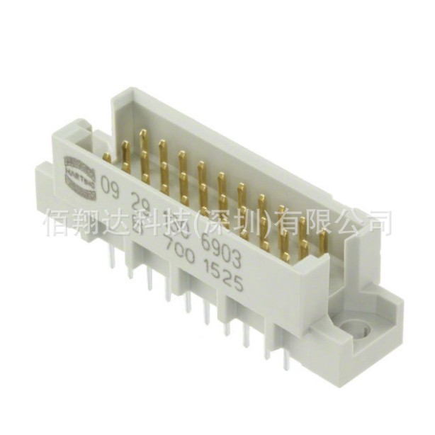 HARTING浩亭09291306903 2A30针 公连接器 波峰焊接接线方式 直式