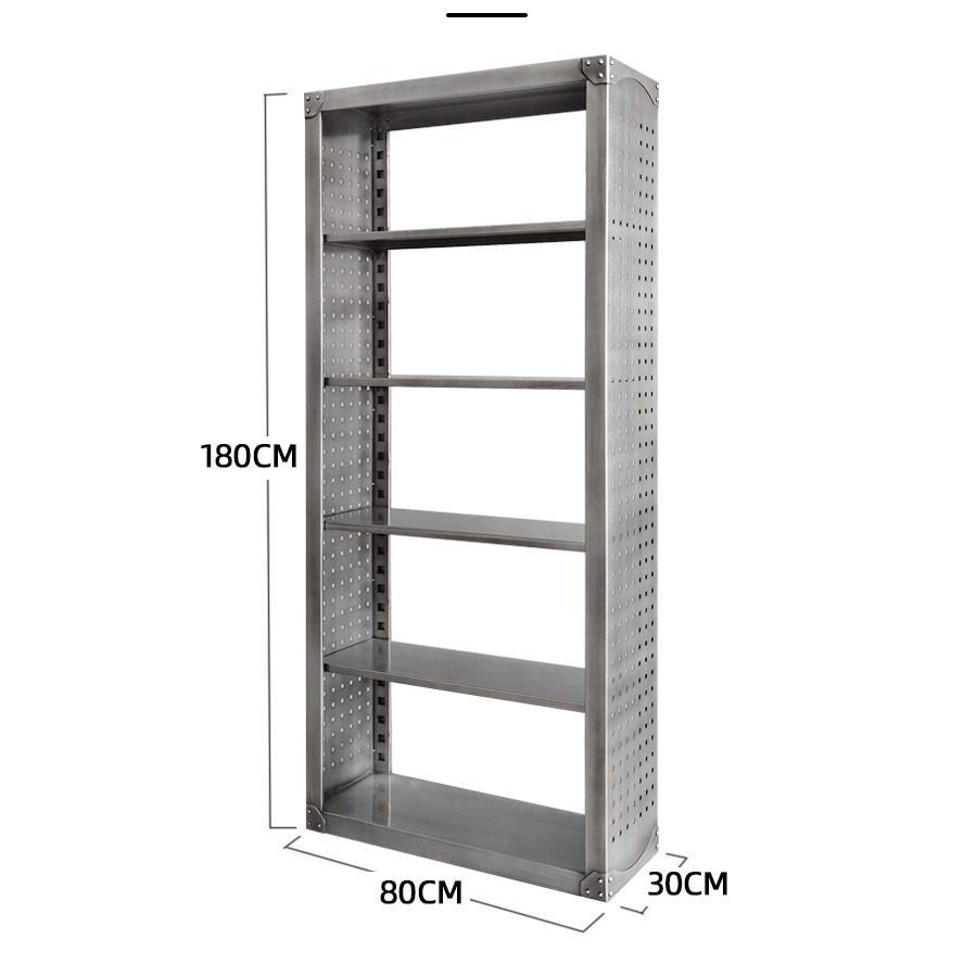 洞洞板工具架展示架货架复古工业风落地置物架铁艺书架多层收纳架