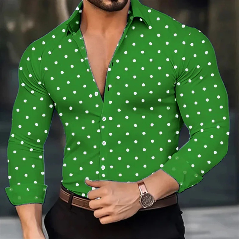 Tendencia de alta calidad simple 2024 hombres otoño suelto todo fósforo camisa de manga larga con botones top MB12