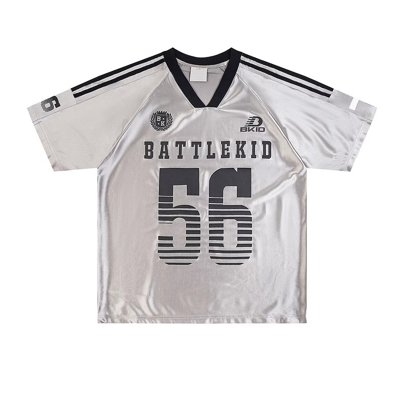 美式趣味Blokecore复古球衣设计感短袖T恤男宽松潮流运动百搭上衣