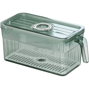 Refrigerator Storage Preservation Box Household Drain Food Preservation Box Sealed Storage Box with Handle Stacked Storage Box