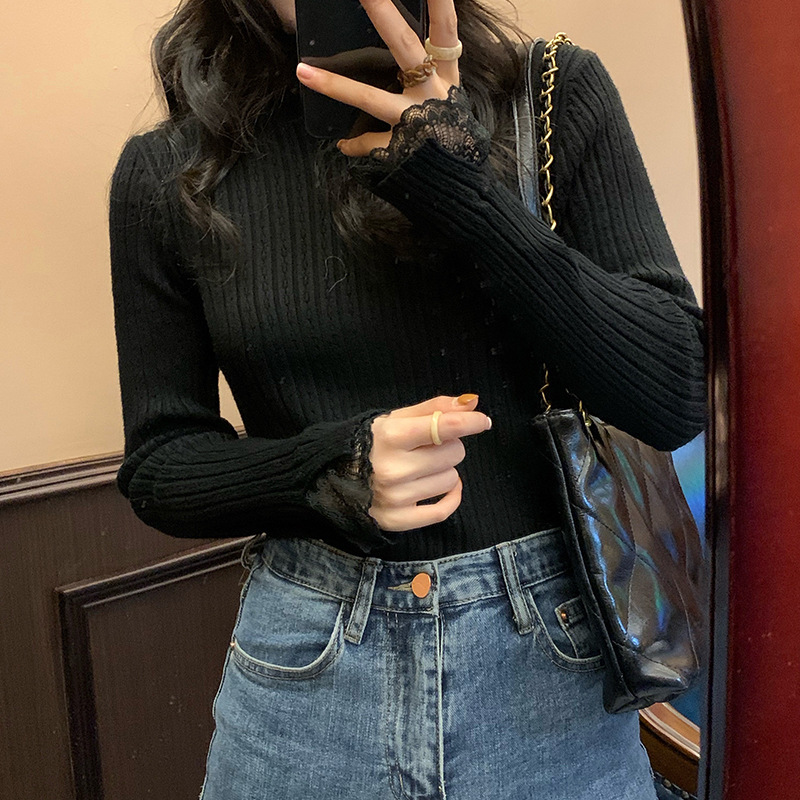 블랙/틈새 독특하고 시크한 상의/슬리밍/시크/봄,가을,겨울/봄,가을,겨울/봄,가을,겨울/베이스/의류/다운이 있는 여성스타일