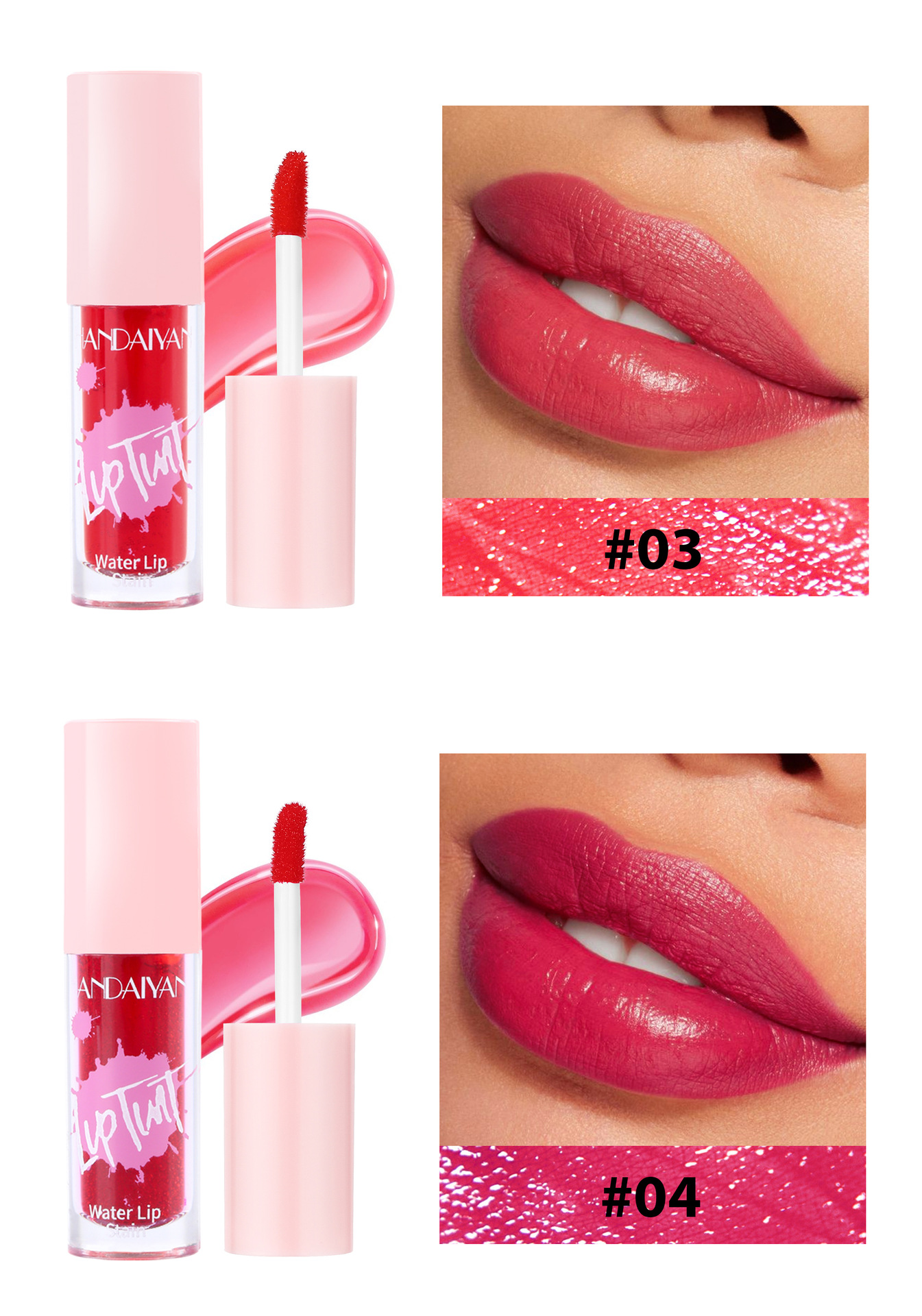 HANDAIYAN, a cross-border lipstick and watercolor makeup bestseller, offers 6 colors of long-lasting moisturizing lip gloss and non-stick cup dye lip liquid undefined