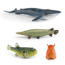 跨境海洋静态动物模型摆件蓝鲸鳄雀鳝河鲀鱼章鱼静态摆件模型