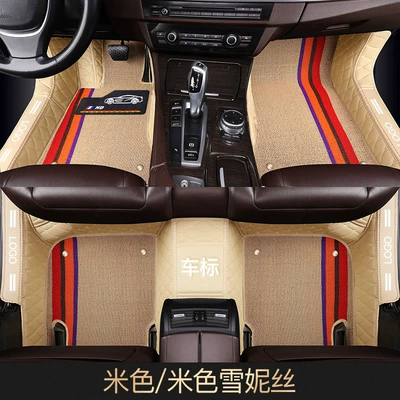 car pedal mat, Modelə uyğun ayaqaltı - five-seat-car-order-note-model-year-beige-leather-and-beige-chenille-silk-cover-door-edge