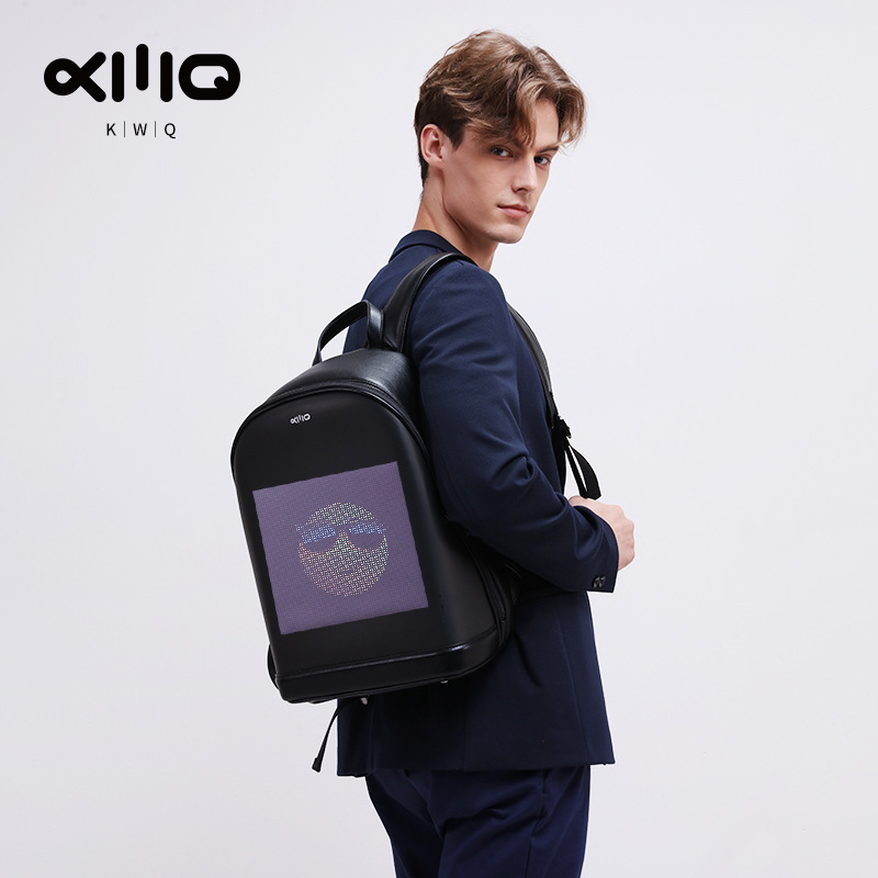 卡威奇尊享智能骑行LED背包商务短期出差通勤广告显示屏幕双肩包