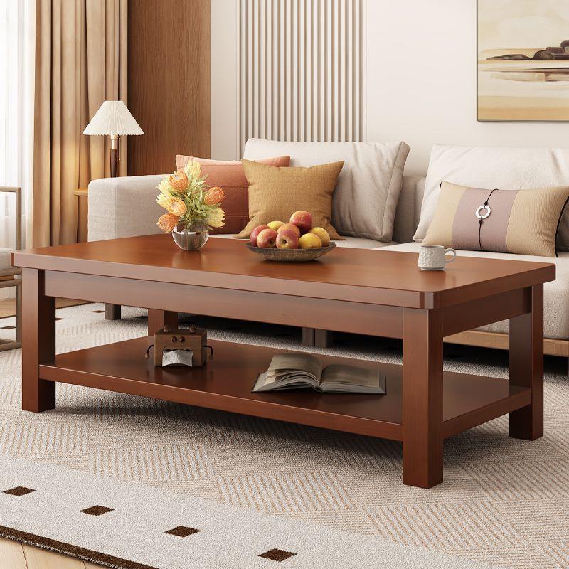 Casa de madera sólida sala de estar pequeña mesa de madera de pino almacenamiento doble mesa de té china mesa de té rectangular mesa de té